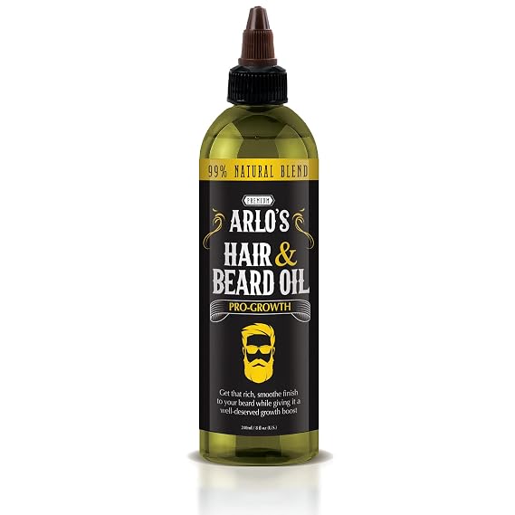 Arlo's Pro-Growth Hair and Beard Oil 8 oz. - Hair Oil, Mustache Oil and Beard Oil Growth