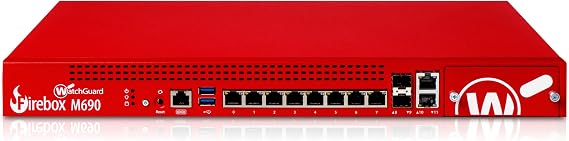 Watchguard Firebox M690 Enterprise-Grade Network Security Appliance with 3 Year Standard Support License - Advanced Firewall, VPN, Intrusion Prevention (WGM690000+WGM6900063)