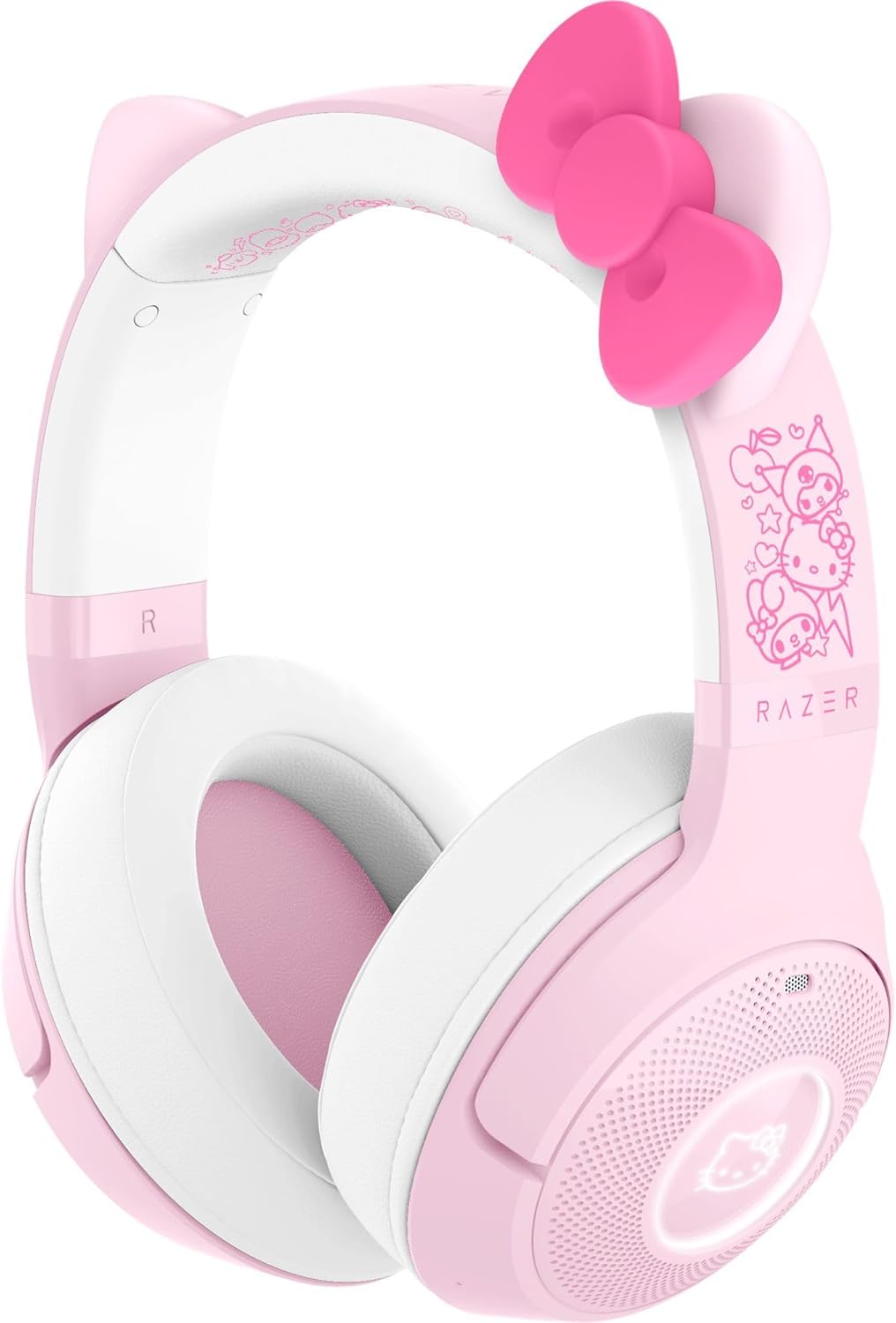 Razer Kraken Kitty V2 BT Wireless RGB Headset: Chroma RGB - Bluetooth 5.2-40 mm Drivers - 40 Hr Battery wType C Charging - Hello Kitty & Friends Edition