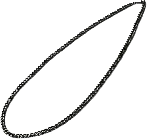 phiten Titanium Carbide Chain Necklace, 17.7 / 25.6 inches 45 / 65 cm, Uses Pure Titanium, Titanium Carbide Coating, Black Accessory, For Sports Activities, Men's, Women's