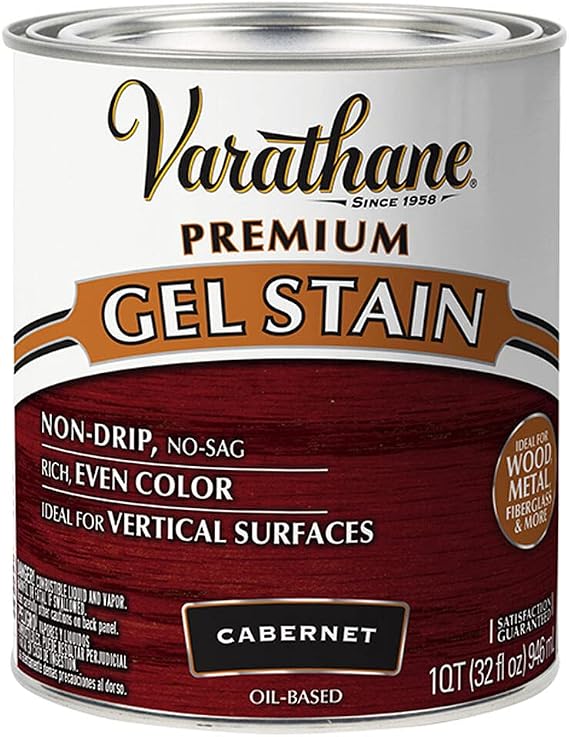 Varathane 358300 Premium Gel Stain, Quart, Cabernet