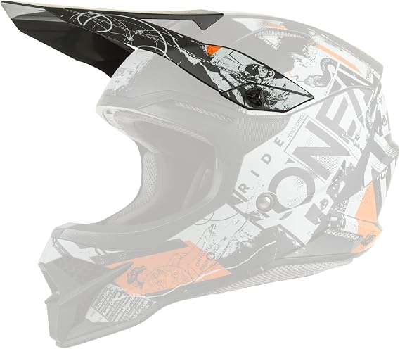 O'NEAL 3 SRS Helmet Scarz Visor Black/Gray/Orange, One Size
