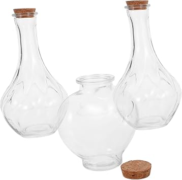 Zerodeko 3pcs Glass Spell Jars Heart Bottles Empty Vials Wedding Party Honeymoon Sand Keepsake Jar Decorative Wishing Containers Unity Sand Ceremony Vase With Cork Stoppers