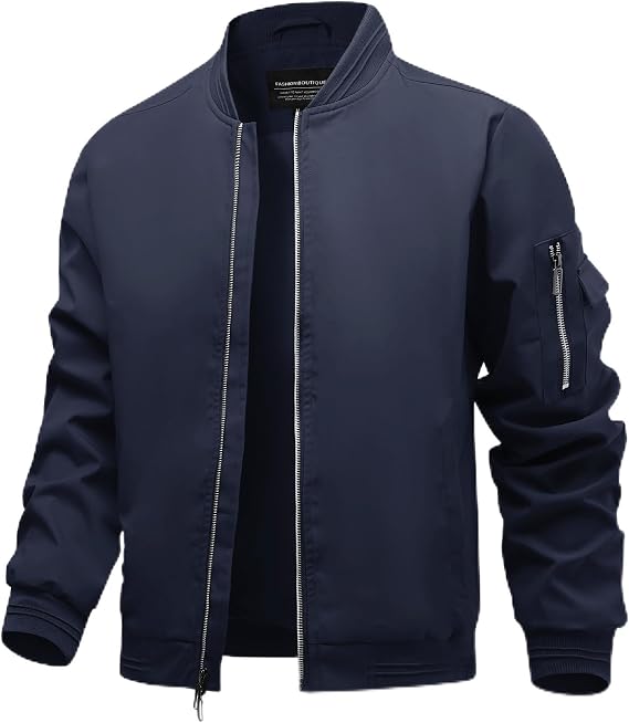 Polu Men's Bomber Jacket Lightweight Windbreaker Spring Fall