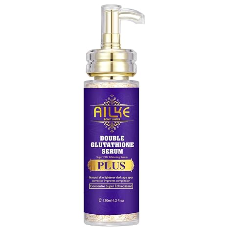 AILKE Double Glutathione Plus Super Whitening Serum Moisturising Dark Spot Correcting Serum Brightening Lightening Skin for Face and Body 120 ml (Pack of 1)