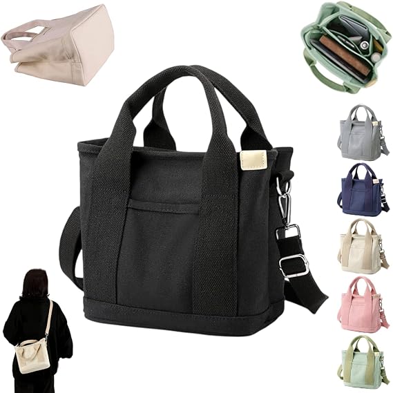 Misawa Shinichiro Japanese Handmade Large Capacity Multi-Pocket Handbag, Lunchbox Bag, Crossbody Bag for Women