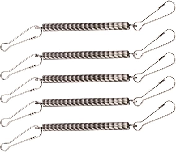3.1in Spring with Clips Metal Springs 2 Clips Cage Accessories for Small Animal Hamster Guinea Pigs Water Dispenser Water Bottle Clip On Holder