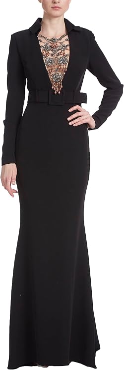 Badgley Mischka Couture Bejeweled Black Gown