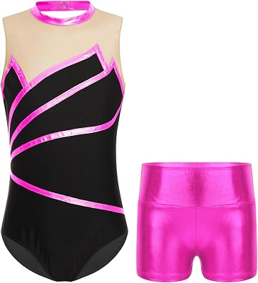 Loyan Gymnastics Leotards for Girls with Shorts Ballet Dance Outfits Tumbling Biketards Athletic Dancewear
