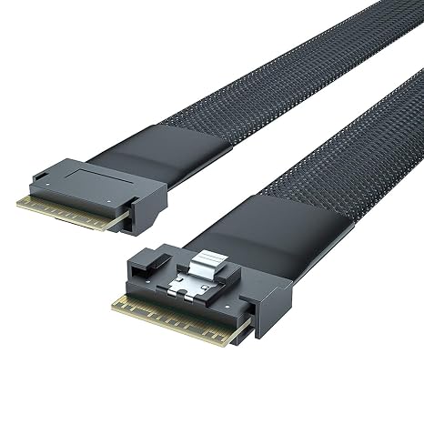 10Gtek 24G SlimSAS SFF-8654 to SFF-8654 Cable, 8i Internal Cable, SAS 4.0, 100-ohm, Compatible with Servers, Storage Systems, Workstations & High-Performance Computing, 0.5-m(1.65ft)