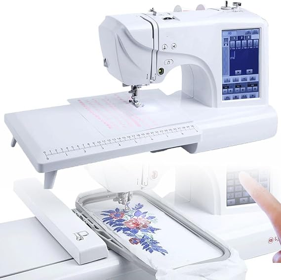 Electric Embroidery Machine with 158 Built-in Designs, 4 x 9.2 Embroidery Area, LCD Touch Screen - Automatic Sewing Machine