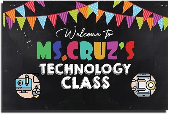 poster Welcome to Our Computer Lab Poster - Personalized with Teacher Name, Custom Technology Classroom Sign STEM Coding Wall Art Decor(Unframed,16x24inch(40x60cm))