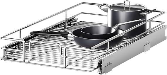 Pull Out Cabinet Organizer 9" W x 21½" D, Heavy Duty Cabinet Pull Out Shelves, Slide Out Drawers Organization for Kitchen Cabinets Bathroom