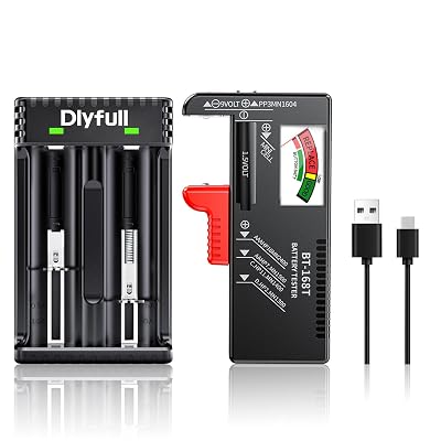 Dlypow B1T Universal Battery Tester Upgraded Magnetic and U3 Pro Universal Battery Charger 1000 mAh Fast Charging, Cables Included