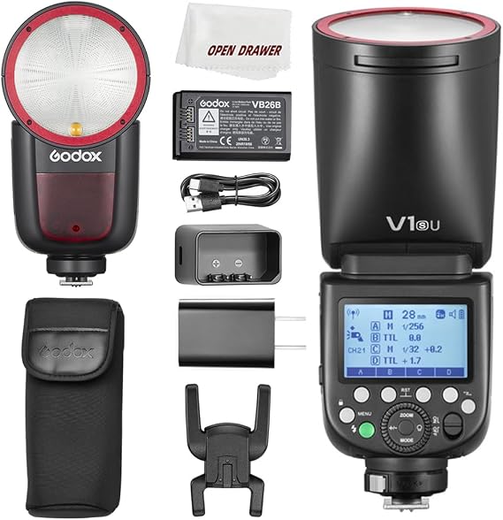 Godox V1 Flash V1 Round Head Godox Flash for Sony (USA Version) | 76Ws,TTL,1/8000 HSS,1.5s Recycle Time,480 Full Power Flashes,LED Lamp