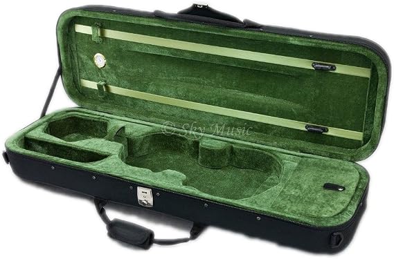 SKY Violin Oblong Case Lightweight with Hygrometer Black/Green