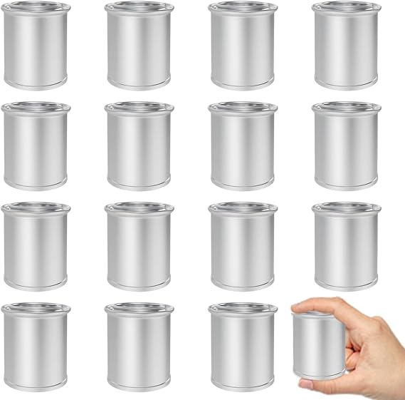 Empty Paint Cans with Lids(1/4 Pint),Touch Up Cup,1/2 Cup,16 Pack | Tinplate Metal,Paint Storage Containers for Leftover Paint,Tiny Empty Unlined Pint Paint Pails