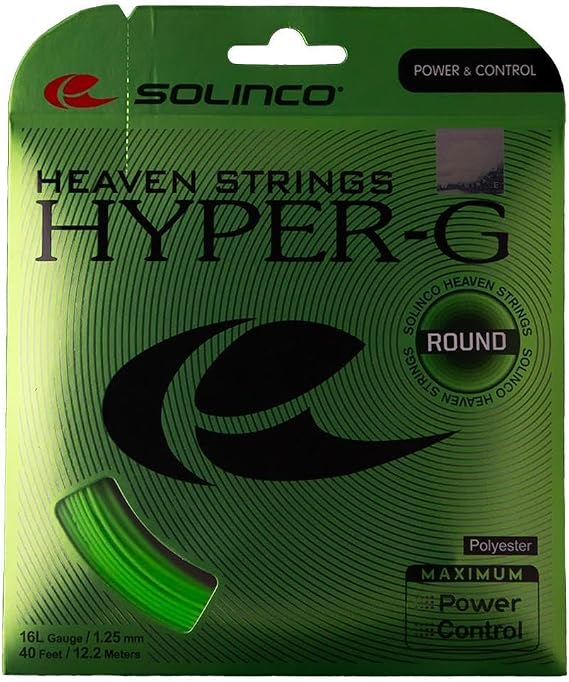 Solinco Hyper-G Round Tennis String, 16L, Green