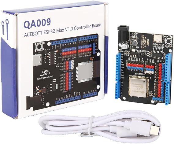 ACEBOTT ESP32 Development Board Max V1.0, Arduino Compatible USB-C WiFi Bluetooth MicroPython, IoT Smart Home Robotics Coding Kit, STEM Mini PC/Game Console Module for Teens & Makers