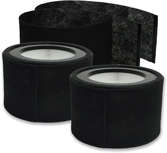 PUREBURG HS-1946 Replacement Filter Set Compatible with Crane EE-5068 & Jetery jt-8115m Air Purifiers,2-Pack H13 HEPPA + 4 x Activated Carbon Pre-Filters Air Clean
