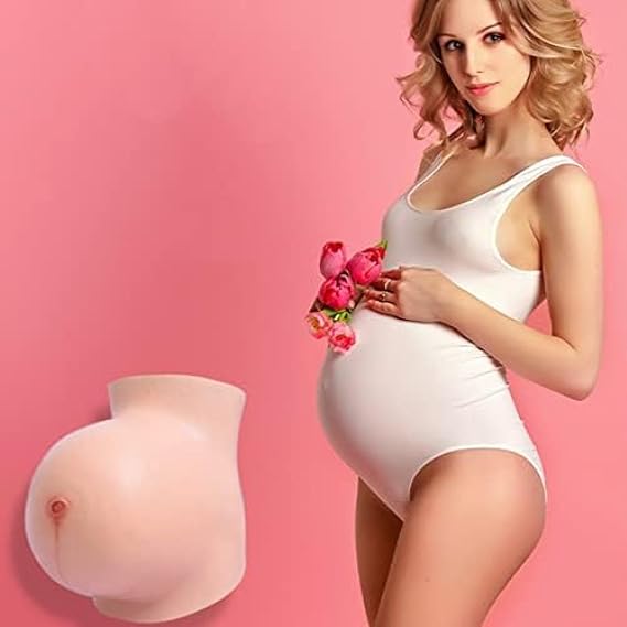 Oversize Artificial Baby Tummy, Realistic Big Fake Silicone Pregnant Bump Huge False Pregnancy Belly, For Male And Female Actors