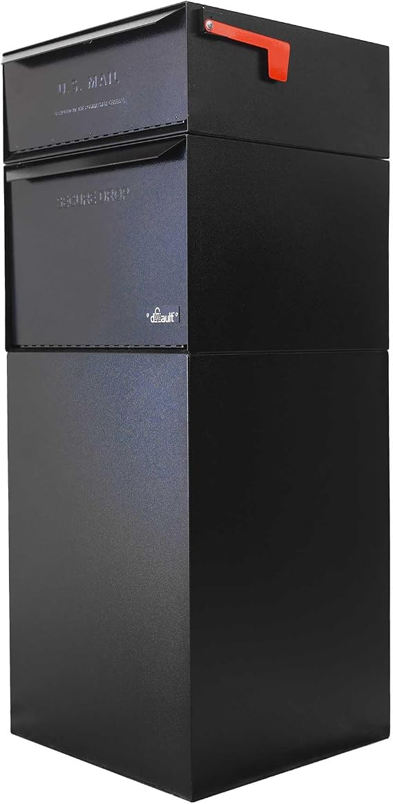 dVault Full Service Vault DVCS0015 Secure Curbside Mailbox/Package Drop with Locking Letterbox (Black)