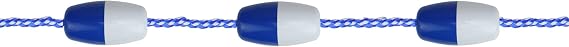 Pool Central Swimming Pool Divider and Safety Rope Line with Floats, 23 Feet, Blue and White