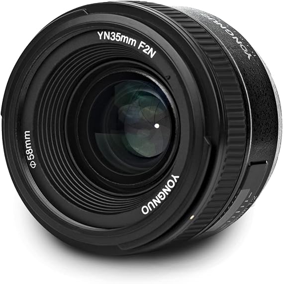 YONGNUO YN35mm F2N Lens, 1:2 AF MF Wide-Angle Fixed Prime Auto Focus Lens for Nikon DSLR Cameras