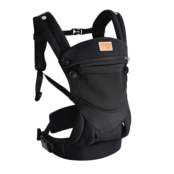 Baby Carrier Newborn to Toddler, Ergonomic Safe Soft Breathable Infant Carrier with Adjustable Head Neck Support - Outdoor Kangaroo Front & Back Carry Baby Carriers for Baby 8-40lbs (Black)