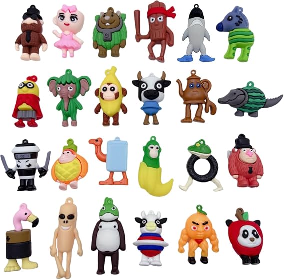 24pcs Viral Meme Figures Set, Italian Brainrot Toys Collection with Shark in Shoe & BRR BRR, 2.5 inch Squishy Silicone Action Figures, Fun Desk Decor, Car Dashboard & Keychain (Style 2)