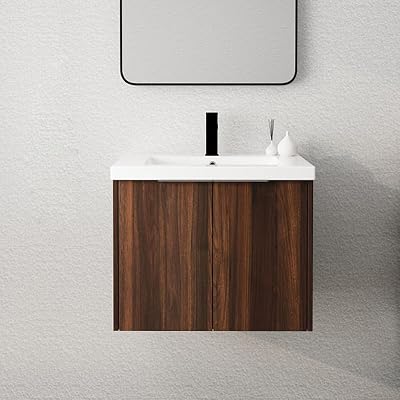 Bathroom Vanity with Sink Solid Wood Vanity Storage Cabinet Pedestal Sink Storage Cabinet Assembly Easily 24 Bathroom Vanity 166M