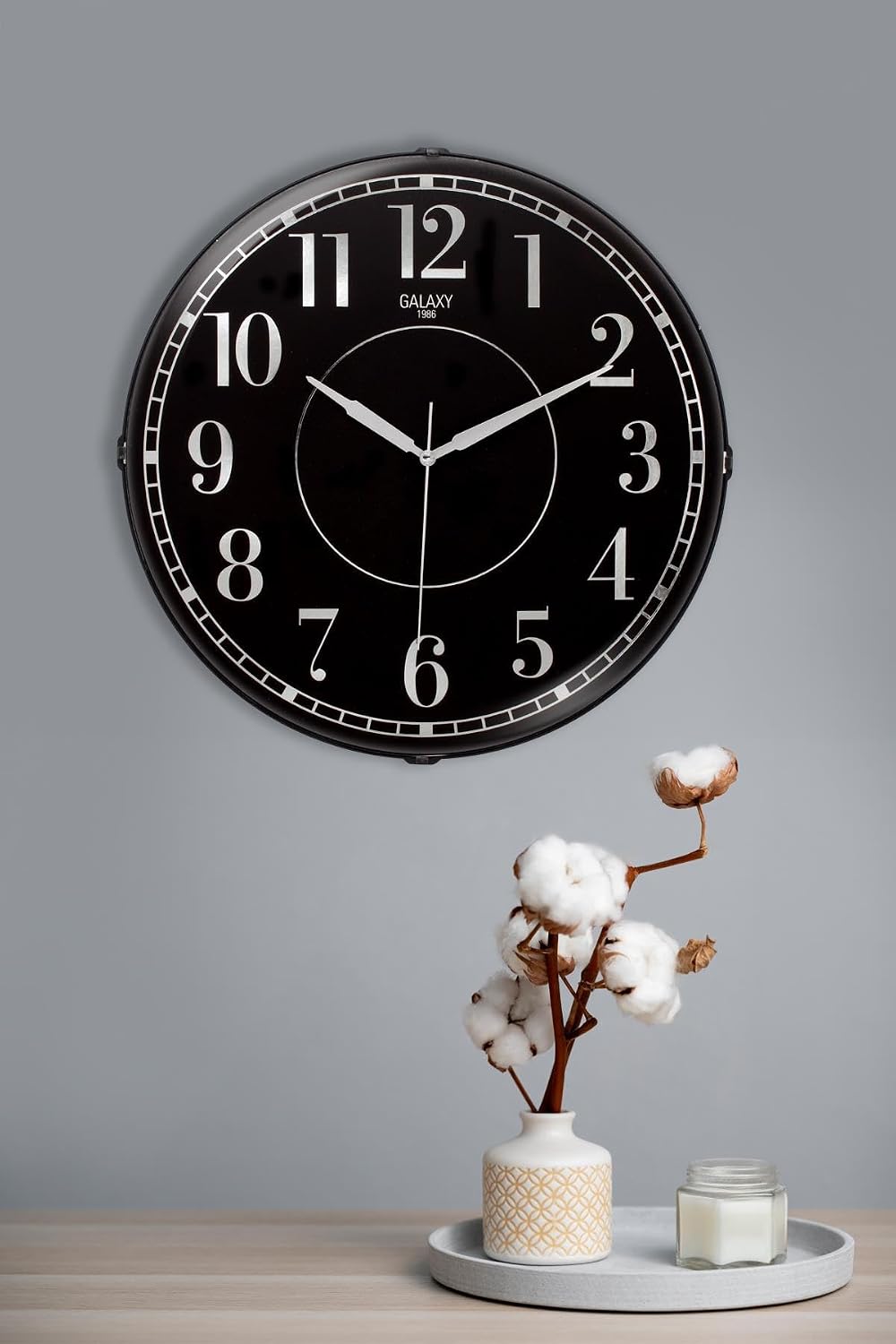 Galaxy Exclucive Compass Series Curved Classic Dial Home and Office Wall Clock 35 cm Black