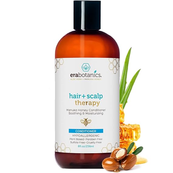 Era Organics Manuka Honey & Argan Oil Conditioner for Dry, Itchy Scalp | Super Moisturizing to Help Soothe Flaky Scalp & Strengthen Hair - Sulfate & Paraben-Free, Non-Toxic - Made in USA 8oz