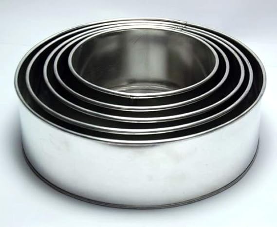 EURO TINS Set of 5 piece cake baking pans 6, 7, 8, 9, 10 Inch (Round)