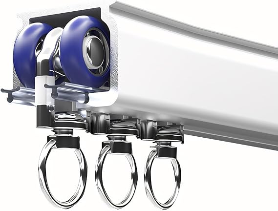 Ceiling Curtain Track, Room Divider Curtain Rod, Heavy Duty Curtain Rail (Ceiling Mounted/Wall Mount) - For Office, Living Room, Bedroom(White,18.0FT(550CM))
