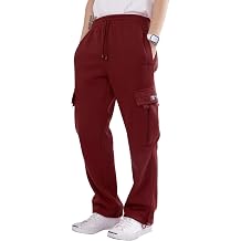 Allsense Mens Heavyweight Cargo Fleece Sweatpant Available in Plus Size