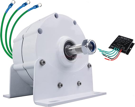 12V 24V 48V 12000W Generator Motor 3 Phase Current Gearless Permanent Magnet AC Alternator Motor for Wind Turbine Generator Diesel Engine (with Base)