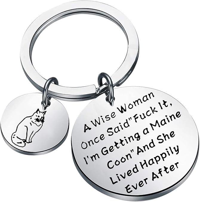 TGBJE Maine Coon Cat Gift Maine Coon Lover Gift Maine Coon Cat Mom Keychain Gift for Woman Cat Pet Lover Gift