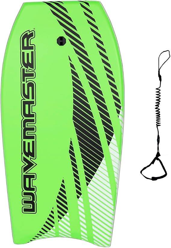 44 inch Body Board Ultimate Wavemaster Pro Bodyboard, Super EPS Core Boogie Board with Pro Quality Wrist Leash