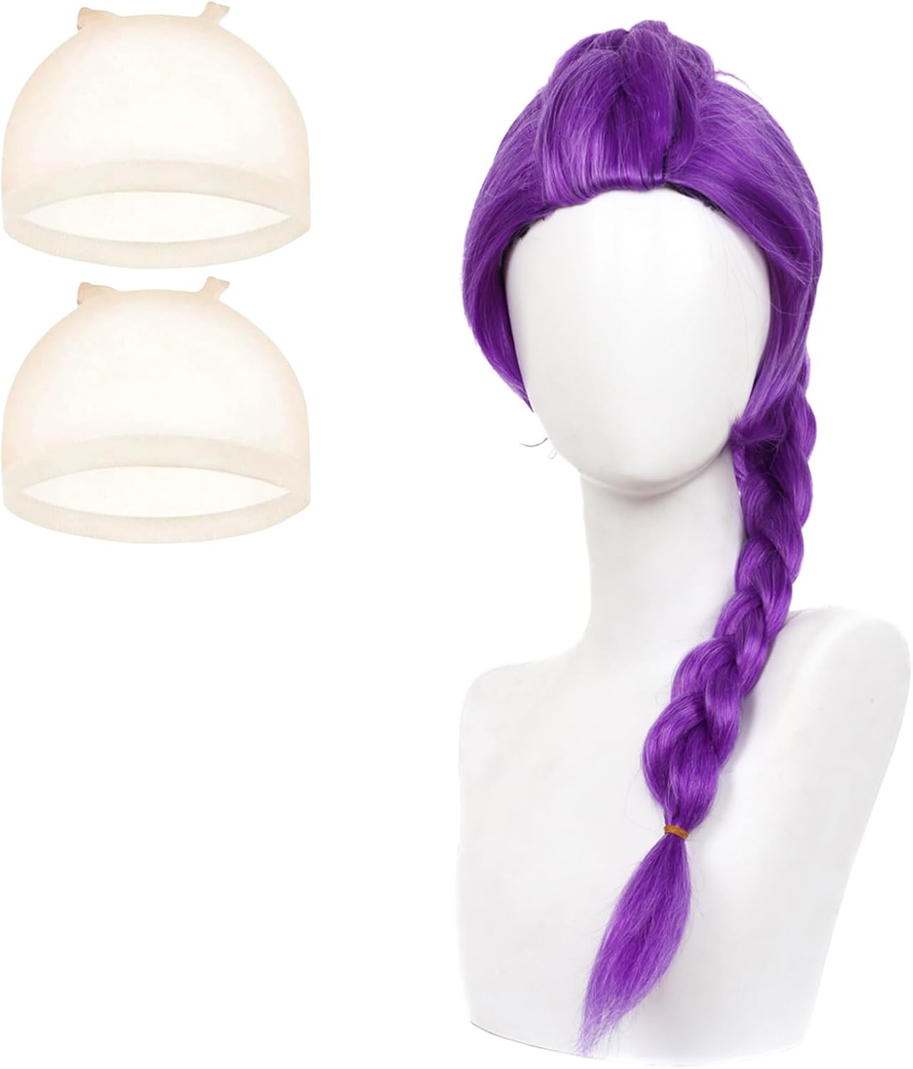 GWAWG Purple Wig with Thick Braid, Long Braids Wig Anime Cosplay for Stage Halloween Outfits