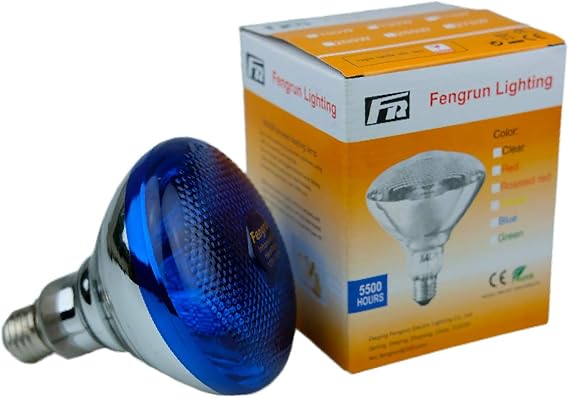 Infrared Bulb Red Hard Explosion-Proof Glass Infrared Heat Lamp Bulb for Chicks, Chicken, Pet,Bathroom Warming Light Bulb (Blue-150w)