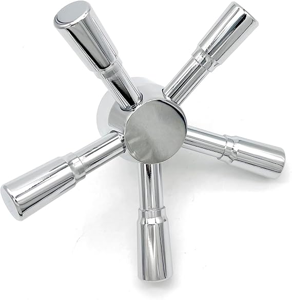 5 Spoke Gun Safe Handle Replacement with Bright Chrome Finish