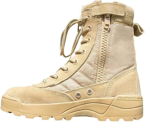 Haitpant Boys Hiking Boots, Kids Lightweight Outdoor Boots with Side Zipper, Breathable Non-Slip Shoes for Camping Trail