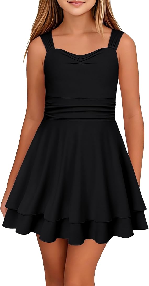 Tween Girls Sleeveless Dress Casual Athletic Dress 7-16Y