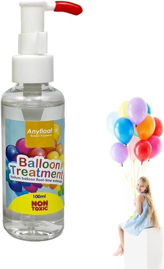 100ML Helium Balloon Protection Fluid, Ultra High Float Treatment for Latex Balloons, Makes Helium Latex Balloons Longer, Long-Lasting Helium Balloons for Parties, Pump included