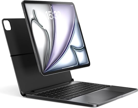 Brydge MAX 13.0 iPad Keyboard Case with Trackpad for iPad Pro 12.9-inch (3rd-6th Gen) & Air 13-inch (M2 & M3) | Aluminum Backlit Keyboard, 270-Degree Hinge | Carbon Gray