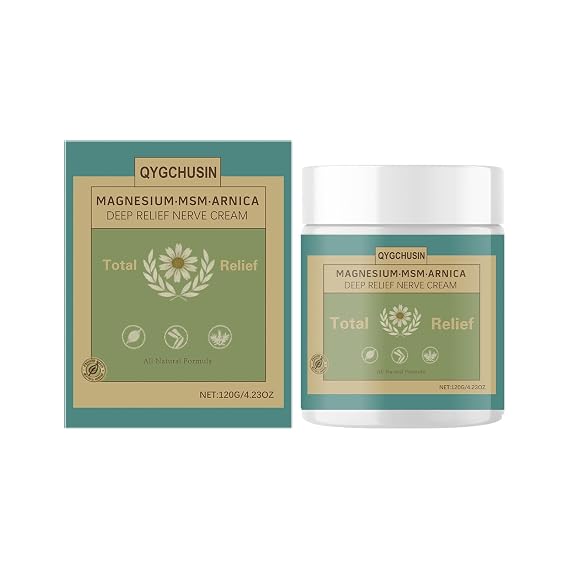 Total Relief Magnesium Cream, with Arnica,MSM,overnight relax&comfort support for Joint, Muscle Relaxation, Fast-Absorbing,4OZ