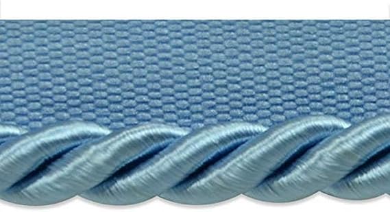 Trims by the Yard Emmerson 1/4" Twisted Lip Cord Trim, Versatile Trim for DIY Crafts, Picture Frames, Home Decor, and Fashion Items, 5-Yard Cut, Blue