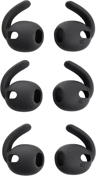 3 Pairs Silicone Ear Hooks for Samsung Galaxy Buds3 (SM-R50) Earbuds,Soft Anti-Slip Ear Tips for Galaxy Buds3-Black