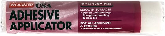 2 Set Wooster Brush R245-9 Adhesive Applicator Roller Cover, 1/8-Inch Nap, 9-Inch